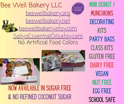 Gluten Free Donut Kits, Dairy Free, Egg Free, Vegan, Nut Free, School Safe, Birthday, Sugar free, Donut Hole, Munchkin, Valentine's Day Gift