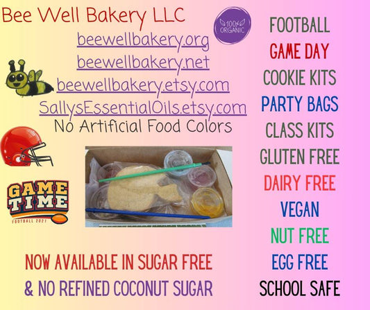 Gluten Free Sugar Cookie Kits, Football, Dairy Free, Egg Free, Nut Free, Birthday Party, Party Favor, Sugar Free, Game Day, No refined Sugar