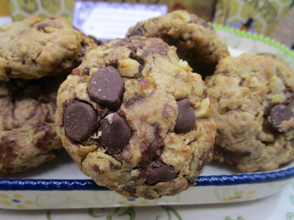 Gluten Free Cookies, Oat Dark Chocolate & Walnut, Dairy Free, Egg Free, Vegan, Low Sugar, Low Fat, Birthday, Valentines Day Gift, Soy Free