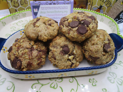 Gluten Free Cookies, Oat Dark Chocolate & Walnut, Dairy Free, Egg Free, Vegan, Low Sugar, Low Fat, Birthday, Valentines Day Gift, Soy Free