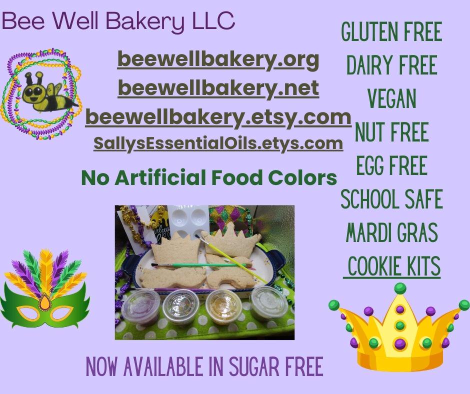 Gluten Free Cookie Kit, Mardi Gras, Dairy Free, Egg Free, Peanut Free, Cookie Decorating, Sugar Free, Carnival, Louisiana, Fat Tuesday Craft