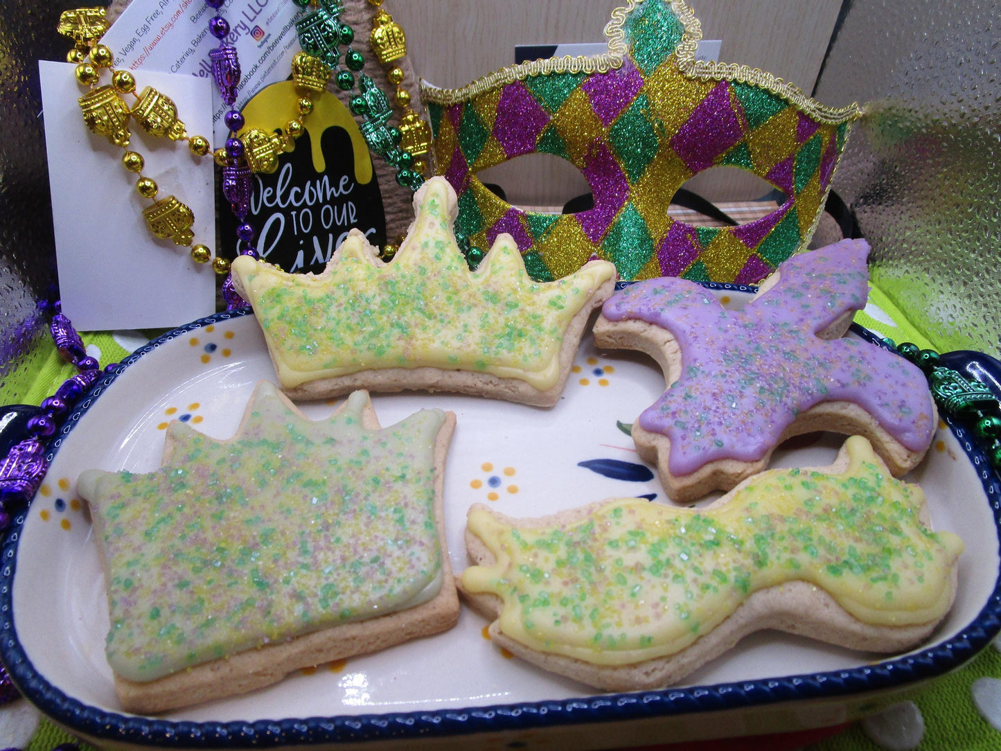 Gluten Free Cookie Kit, Mardi Gras, Dairy Free, Egg Free, Peanut Free, Cookie Decorating, Sugar Free, Carnival, Louisiana, Fat Tuesday Craft