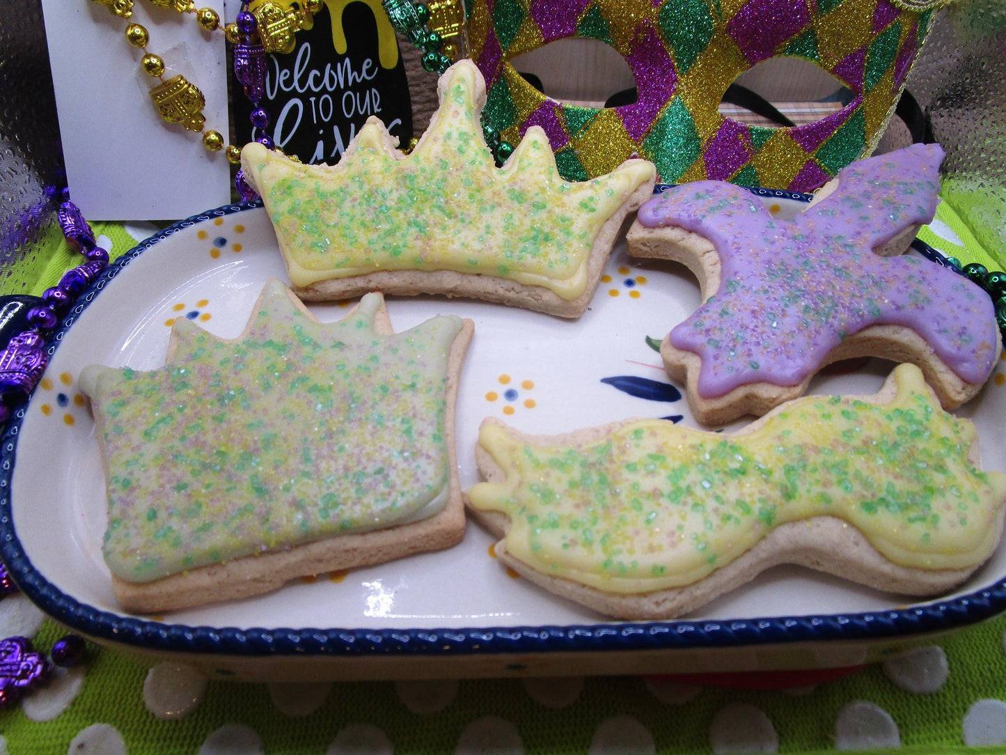 Gluten Free Sugar Cookies, Mardi Gras, Dairy Free, Egg Free, Vegan, Nut Free, Louisiana, Party favors, Celebration, Fat Tuesday, Carnival