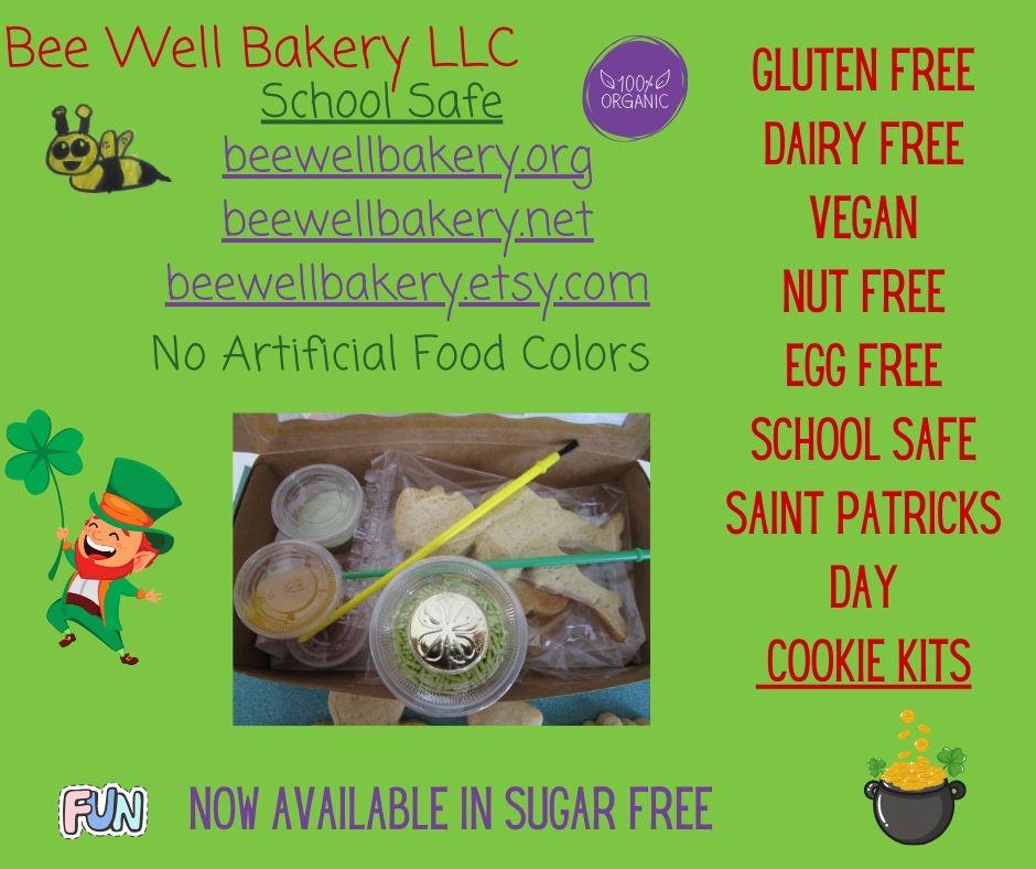 Gluten Free Cookie Kit, Saint Patrick's Day, Dairy Free, Egg Free, School Safe, Peanut Free, Decorating, Clover, Leprechaun, Sugar Free