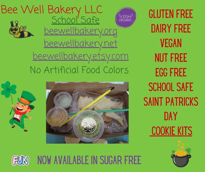 Gluten Free Cookie Kit, Saint Patrick's Day, Dairy Free, Egg Free, School Safe, Peanut Free, Decorating, Clover, Leprechaun, Sugar Free