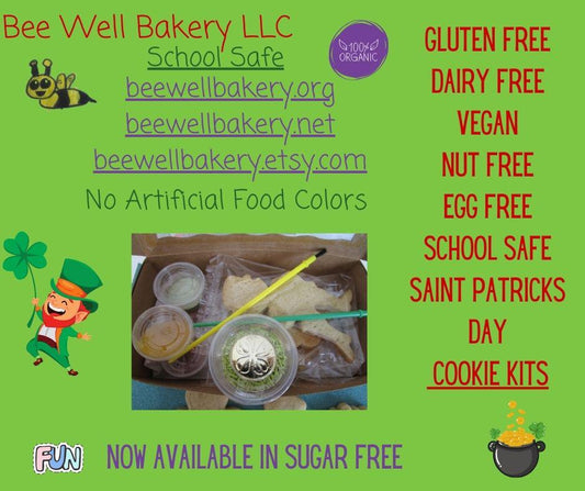 Gluten Free Cookie Kit, Saint Patrick's Day, Dairy Free, Egg Free, School Safe, Peanut Free, Decorating, Clover, Leprechaun, Sugar Free