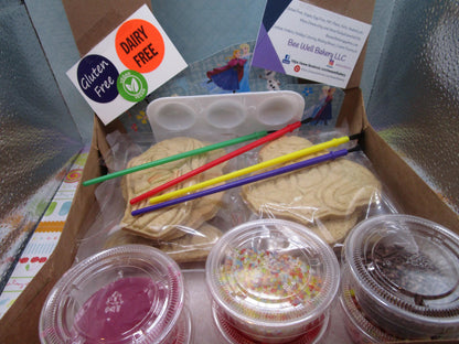 Gluten Free Cookie Kit, Princess, Dairy Free, Egg Free, Peanut Free, Cookie Decorating, Sugar Free, Girls Birthday, Sleep overs, Flower Girl