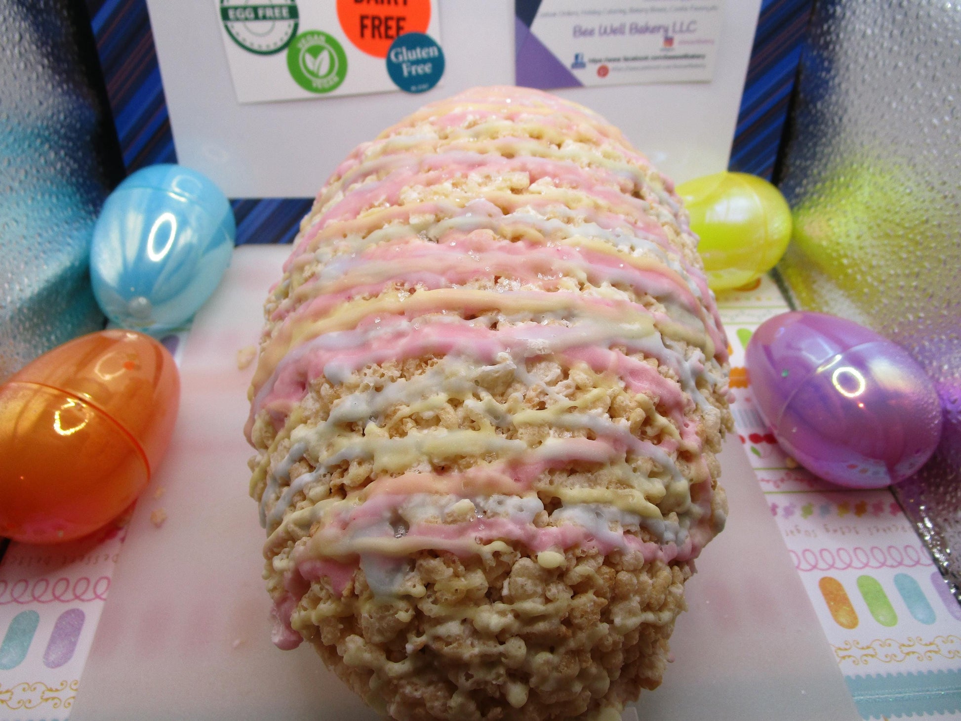 Gluten Free Easter Rice Crispy Treats, Egg, Dairy Free, Egg Free, Vegan, Nut Free, Marshmallow Peep, Classroom Party, Spring Dessert, Gifts