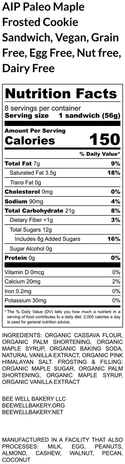 AIP Paleo, Maple Frosted Cookie Sandwich, Vegan, Grain Free, Gluten Free, Egg Free, Nut free, Dairy Free, Autoimmune Protocol, Healthy Snack