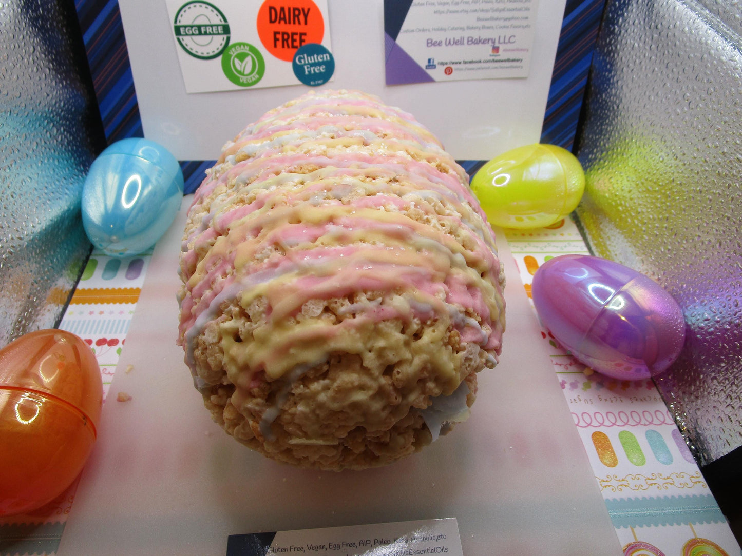 Gluten Free Easter Rice Crispy Treats, Egg, Dairy Free, Egg Free, Vegan, Nut Free, Marshmallow Peep, Classroom Party, Spring Dessert, Gifts