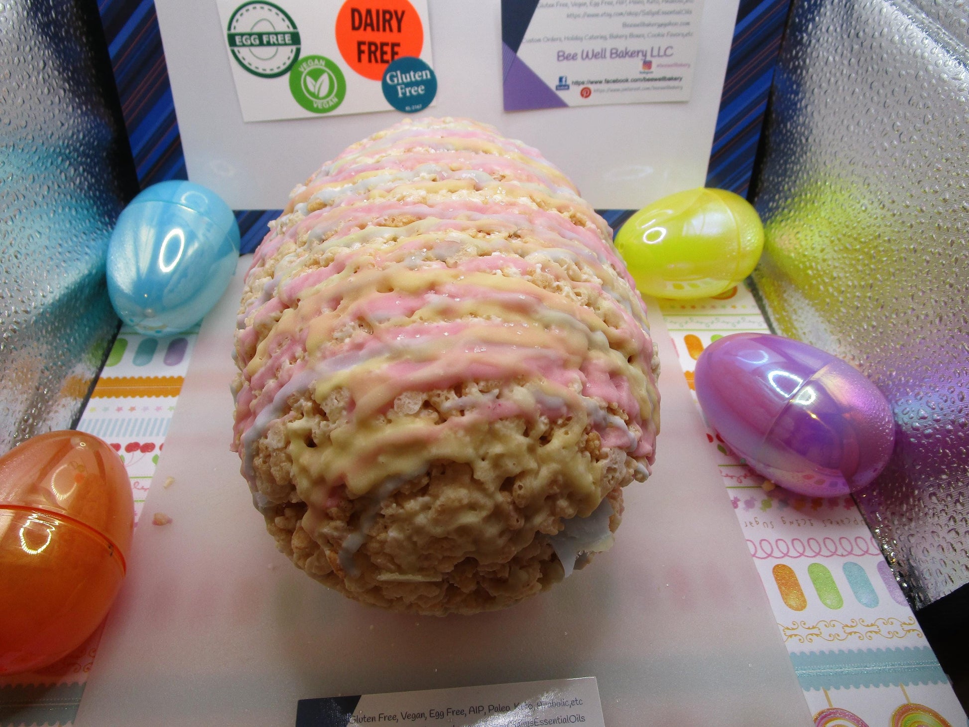 Gluten Free Easter Rice Crispy Treats, Egg, Dairy Free, Egg Free, Vegan, Nut Free, Marshmallow Peep, Classroom Party, Spring Dessert, Gifts