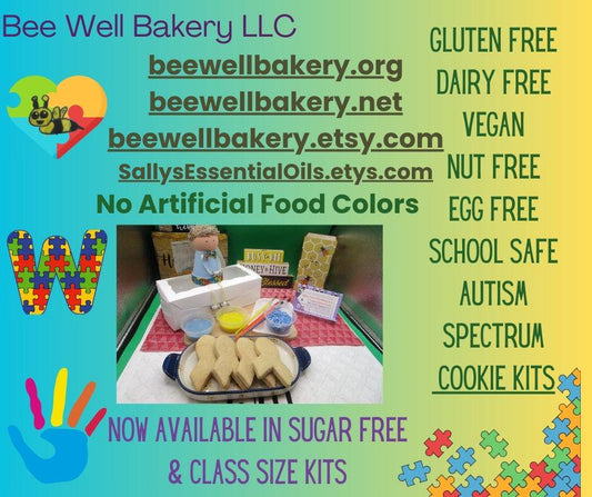 Gluten Free Sugar Cookie Kit, Autism Spectrum, Dairy Free, Egg Free, Peanut Free, Cookie Decorating, Sugar Free, School safe, Puzzle, Ribbon