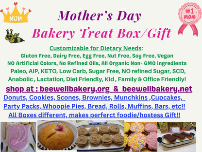 Gluten Free Bakery Box, Mother's Day Gift, Dairy Free, Egg Free, Sugar Free, Keto, AIP Paleo, High protein, Donuts, Cake, Pastries, Desserts