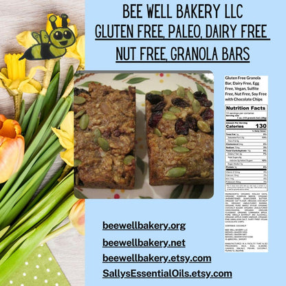 Gluten Free Granola Bars, Paleo, Dairy Free, Egg Free, Nut Free, Vegan, Trail Mix, Soft baked, Vegan, School Safe, Healthy Snack, Low Sugar