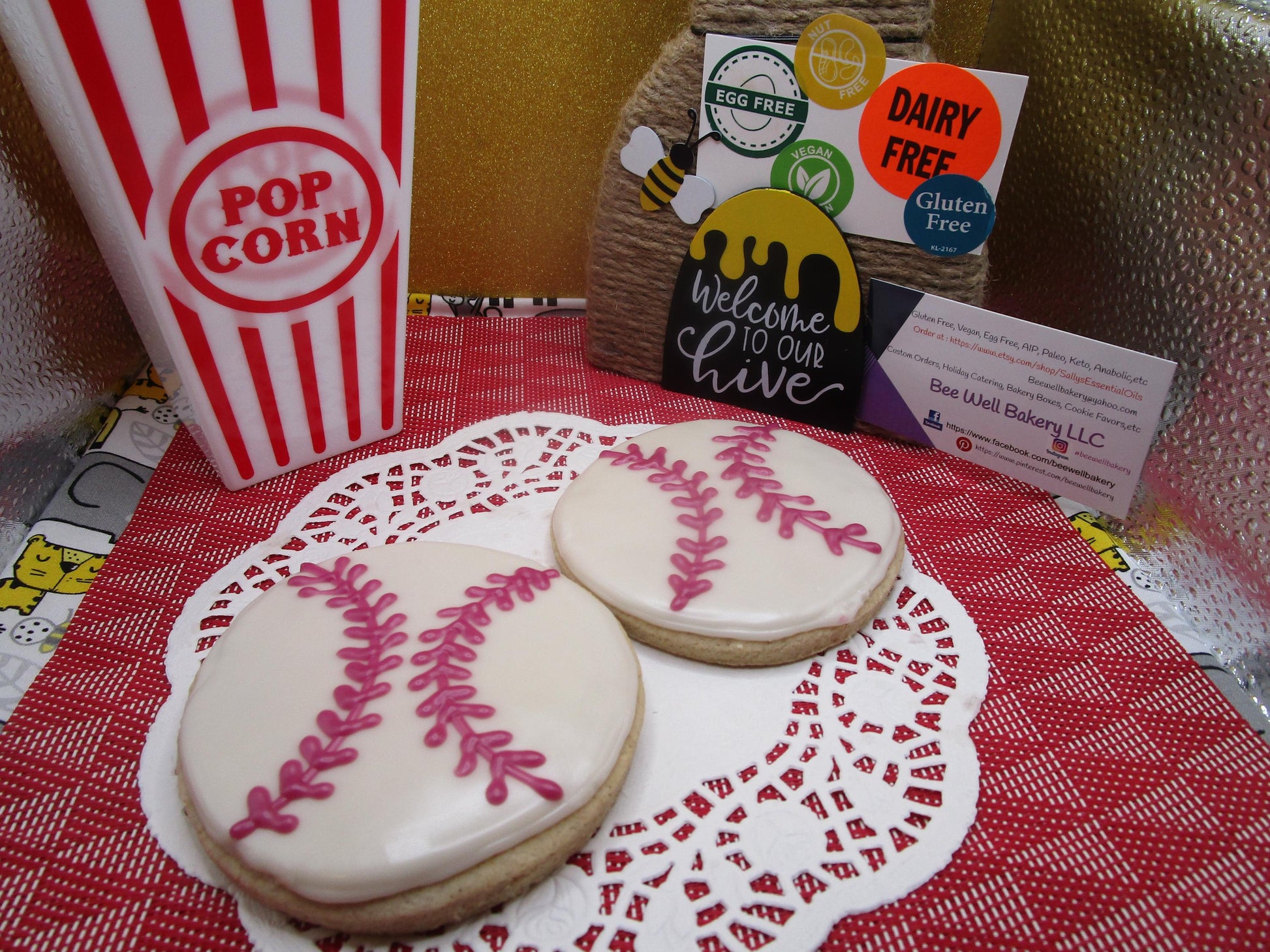 Gluten Free Sugar Cookies, Baseball, Dairy Free, Egg Free, Vegan, Nut Free, MLB, Sports Fan, Boys Birthday, Party Favor, Father's Day Gifts