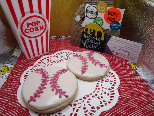 Gluten Free Sugar Cookies, Baseball, Dairy Free, Egg Free, Vegan, Nut Free, MLB, Sports Fan, Boys Birthday, Party Favor, Father's Day Gifts