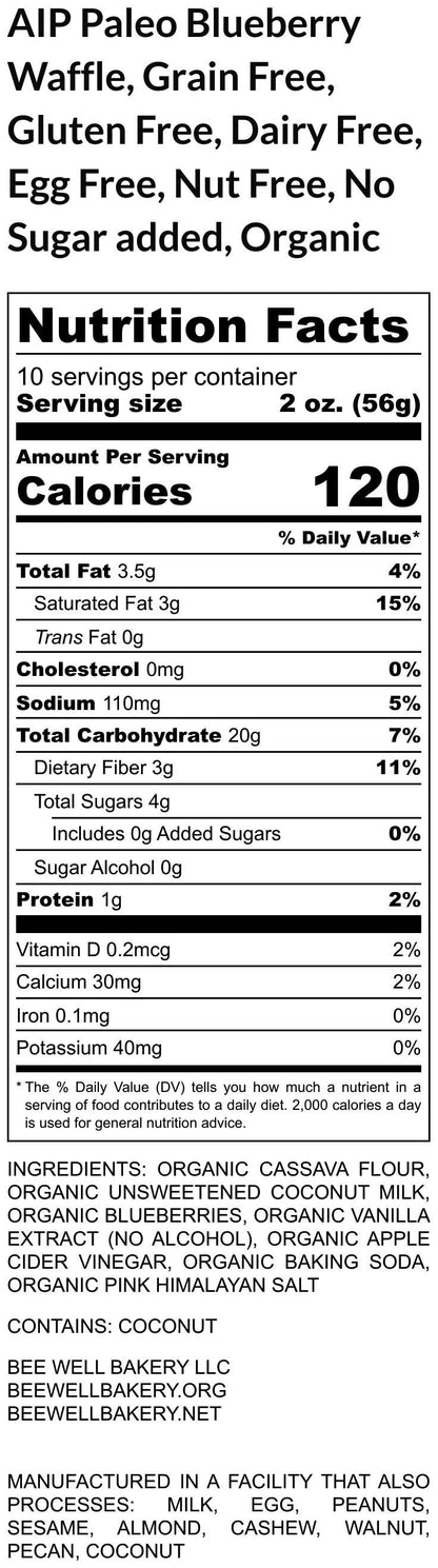 AIP Paleo Waffles, Gluten Free, Grain Free, Vegan, Egg Free, Dairy Free, Nut Free, No Sugar, Cassava Flour, Wellness Gift, Fitness Breakfast