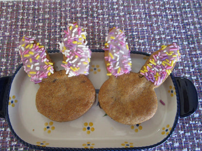 Gluten Free Chocolate Cookies, Easter Bunny, Dairy Free, Egg Free, Vegan, Nut Free, Gifts, Party Favor, Plant Based Sprinkles, Basket Filler