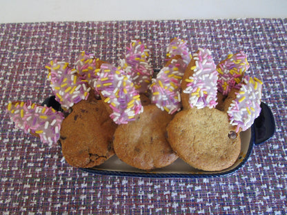 Gluten Free Chocolate Cookies, Easter Bunny, Dairy Free, Egg Free, Vegan, Nut Free, Gifts, Party Favor, Plant Based Sprinkles, Basket Filler
