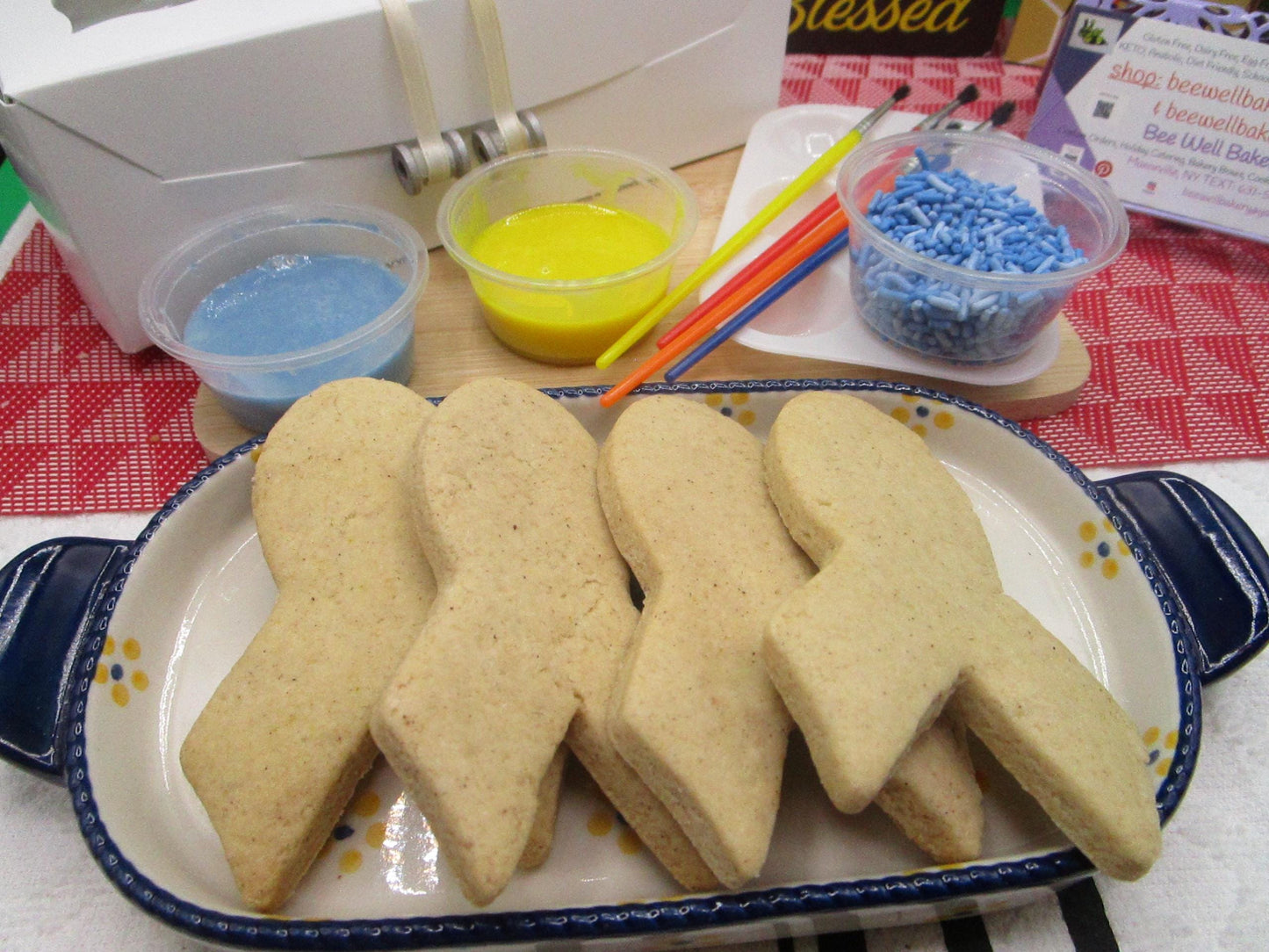 Gluten Free Sugar Cookie Kit, Autism Spectrum, Dairy Free, Egg Free, Peanut Free, Cookie Decorating, Sugar Free, School safe, Puzzle, Ribbon