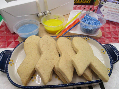 Gluten Free Sugar Cookie Kit, Autism Spectrum, Dairy Free, Egg Free, Peanut Free, Cookie Decorating, Sugar Free, School safe, Puzzle, Ribbon