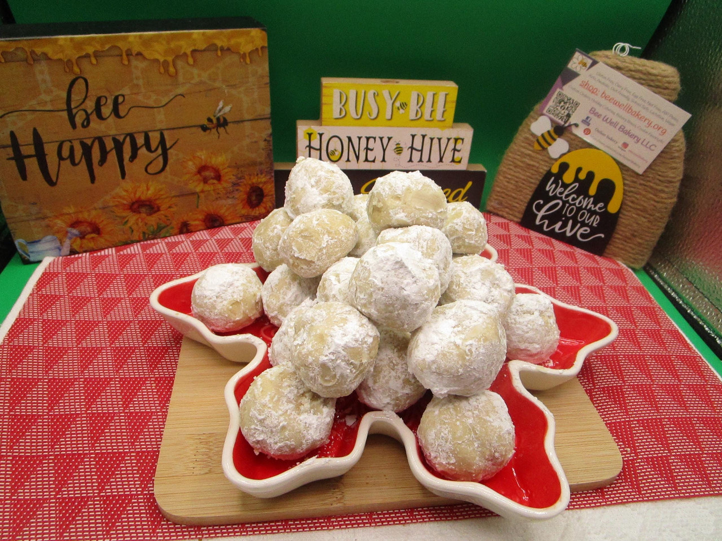 Gluten Free Mexican Wedding Cake Cookies, Dairy Free, Egg Free, Vegan, Father's Day Gift, Healthy Snacks, Russian Teacake, Pecan Melt aways