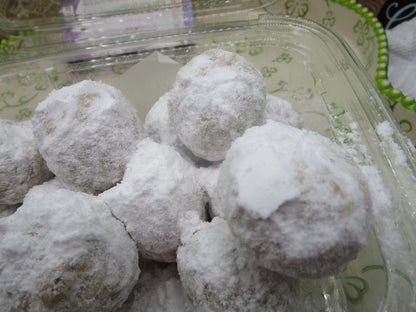 Gluten Free Mexican Wedding Cake Cookies, Dairy Free, Egg Free, Vegan, Father's Day Gift, Healthy Snacks, Russian Teacake, Pecan Melt aways