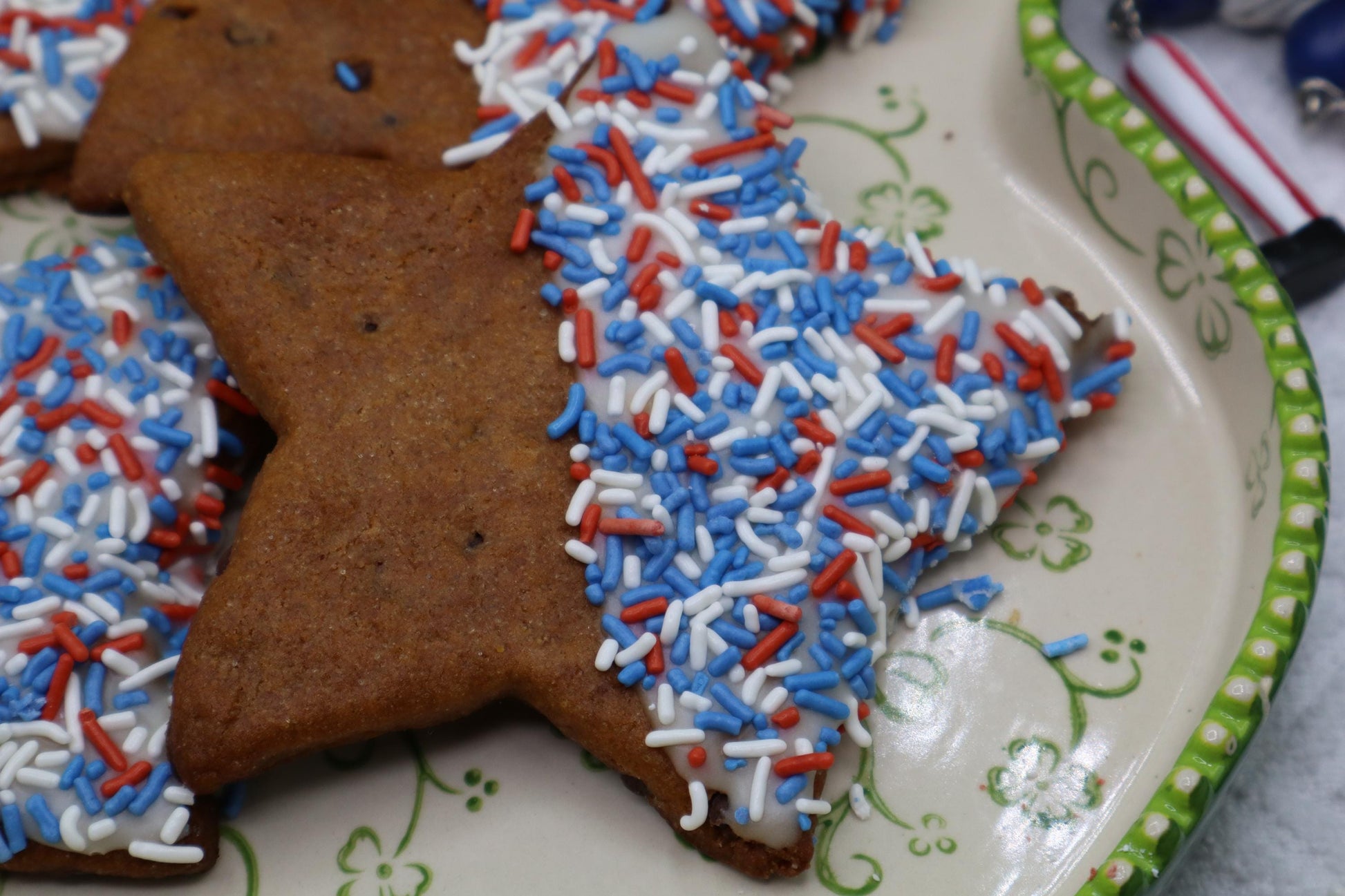 Gluten Free Chocolate Chip Cookie, Stars, Dairy Free, Egg Free, Peanut Free, Vegan, School safe snack, Memorial Day Desserts, July 4th treat