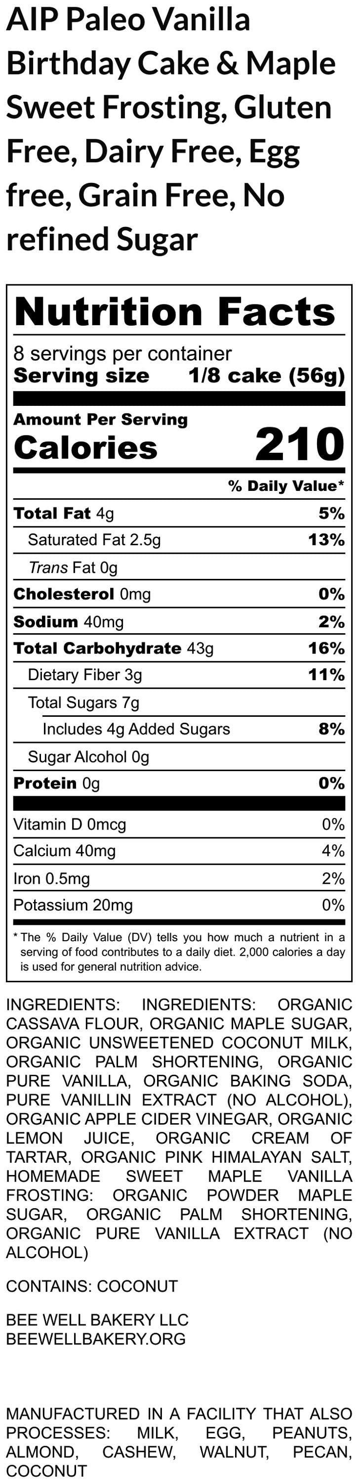 AIP Paleo Cake, Grain Free, Gluten Free, Egg Free, Dairy Free, Vegan, Nut Free, Autoimmune Protocol, Birthday Cake, Vanilla, Wedding Dessert