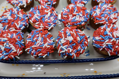 Mini Gluten Free Cupcakes, Patriotic, two bite, Dairy Free, Egg Free, Vegan, Nut Free, School Safe, Chocolate, Vanilla, July 4th Party,