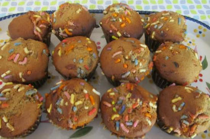 Gluten Free Mini Muffins, Funfetti Chocolate Chip, Dairy Free, Egg Free, Nut Free, School Safe, Two Bite, Low Fat Snacks, Father's Day Gift