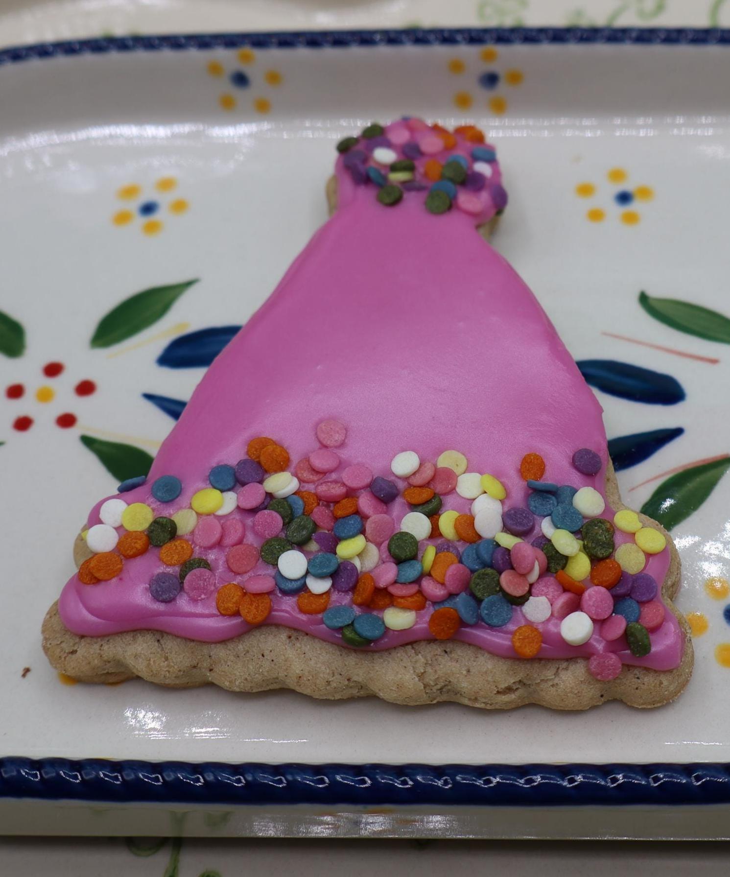 Gluten Free Sugar Cookies, Confetti Party Hats, Dairy Free, Egg Free, Peanut Free, Vegan, Natural Colors, Birthday Celebration, Cookie Favor