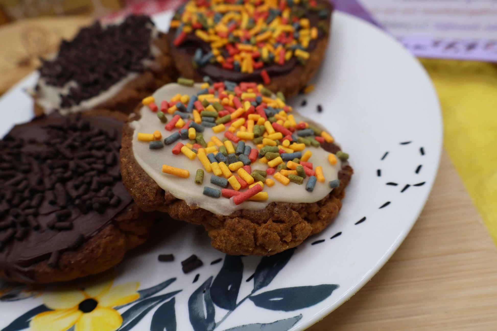 Gluten Free Protein Cookies, Iced, Sugar Free, Vegan, Gluten Free, Dairy Free, Nut Free, Allergy Friendly Bakery, Fitness Gifts, Low Carb