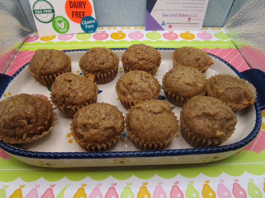 Gluten Free Mini Banana Muffins, Dairy Free, Egg Free, Vegan, Nut Free, Soy Free, 2 bite, AIP Paleo, low Sugar, Low Fat snacks, low FODMAP
