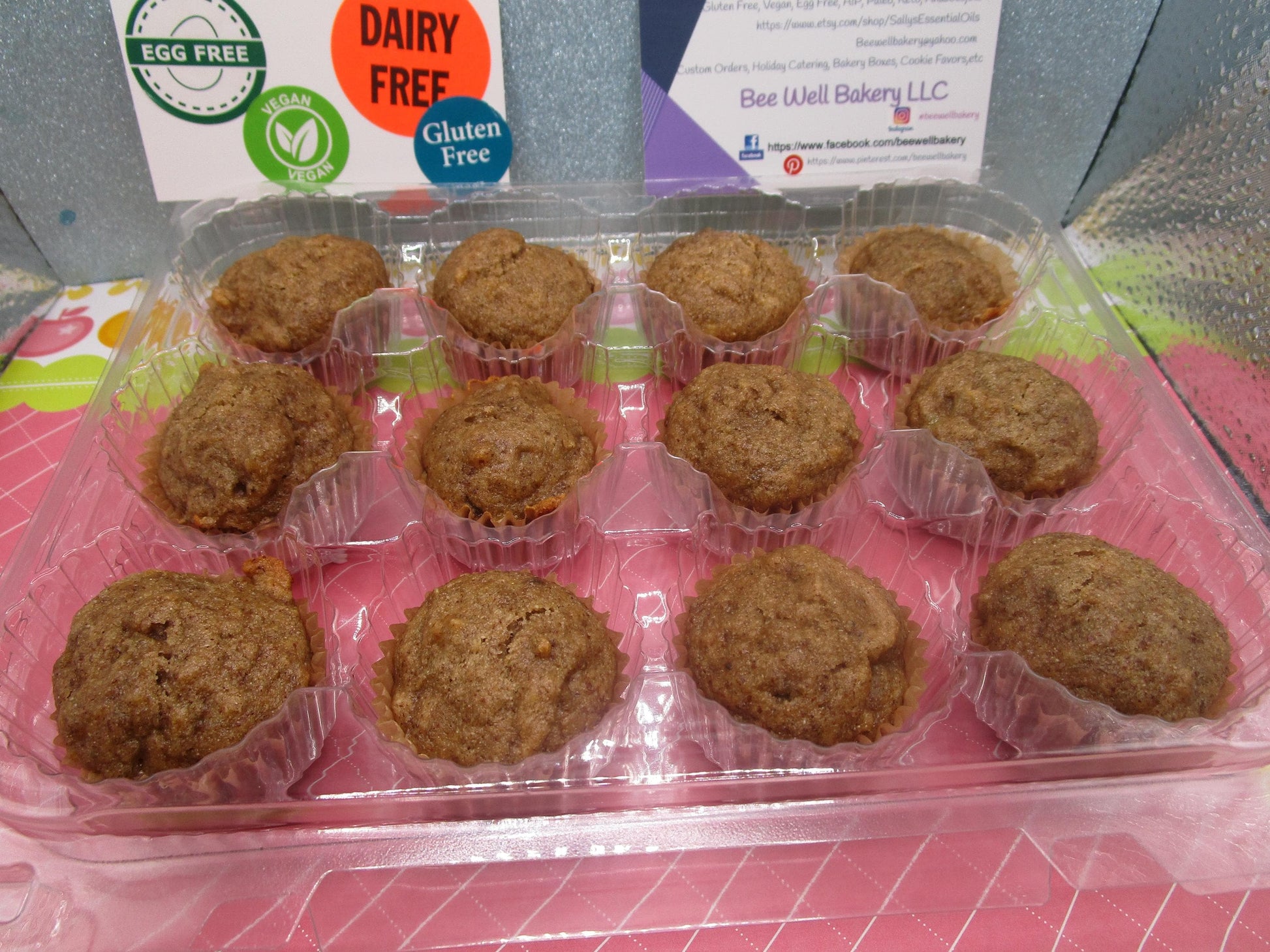 Gluten Free Mini Banana Muffins, Dairy Free, Egg Free, Vegan, Nut Free, Soy Free, 2 bite, AIP Paleo, low Sugar, Low Fat snacks, low FODMAP