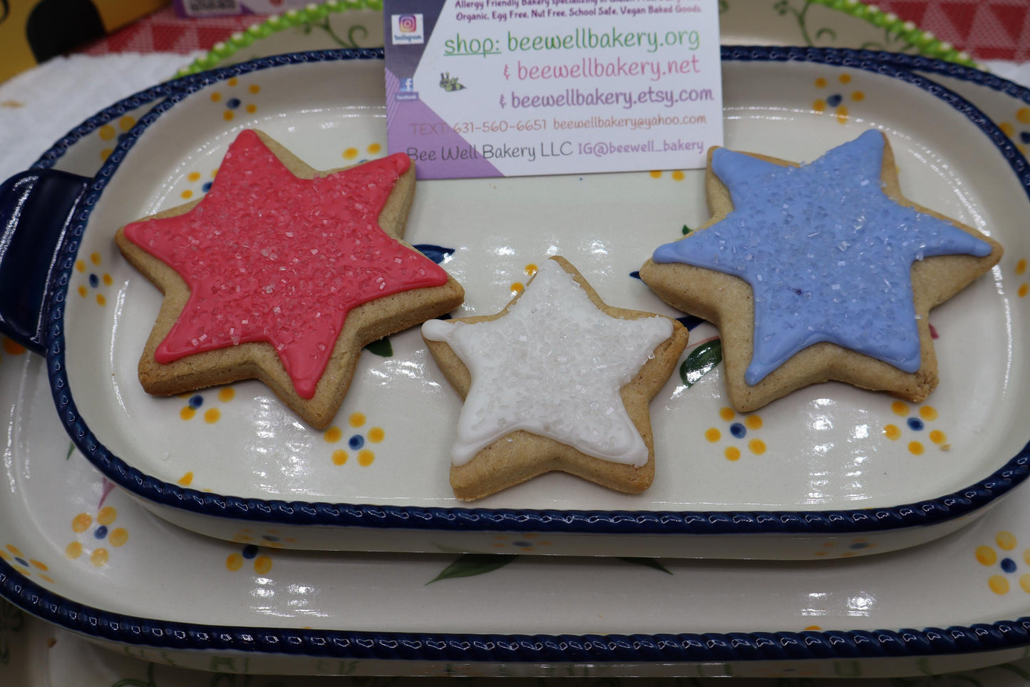 Star Sugar Cookies, Gluten Free, Dairy Free, Egg Free, Nut Free, Vegan, Natural Color, July 4th Celebration, Patriotic Desserts, Party Favor