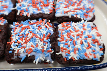 Gluten Free Brownies, Fudgie, Dairy Free, Vegan, Egg Free, Soy Free, Peanut Free, Red White Blue Desserts, July 4th Celebration, Patriotic
