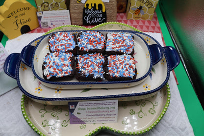 Gluten Free Brownies, Fudgie, Dairy Free, Vegan, Egg Free, Soy Free, Peanut Free, Red White Blue Desserts, July 4th Celebration, Patriotic