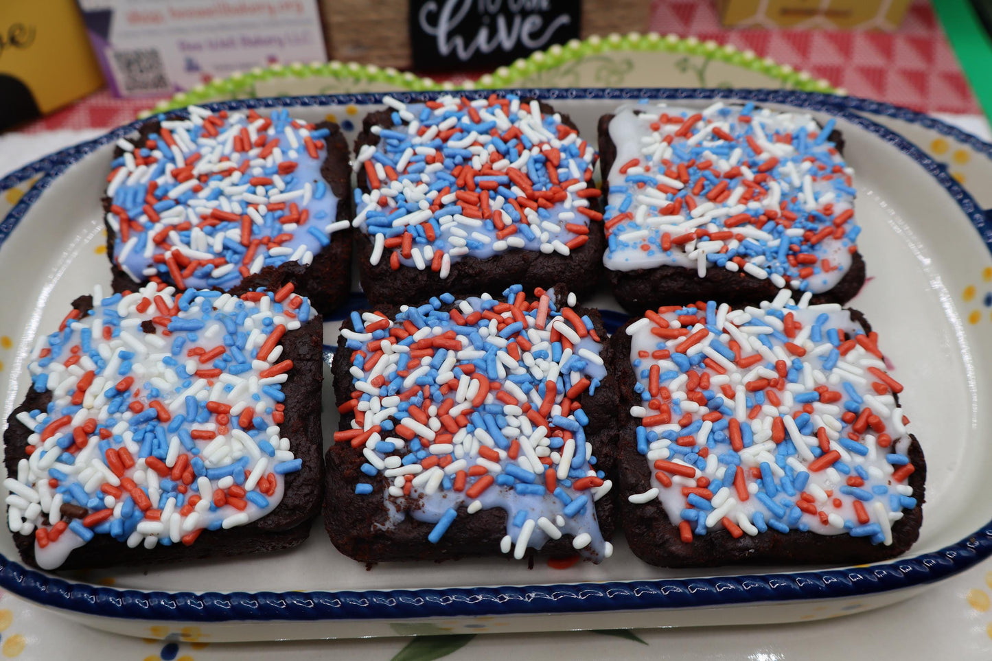 Gluten Free Brownies, Fudgie, Dairy Free, Vegan, Egg Free, Soy Free, Peanut Free, Red White Blue Desserts, July 4th Celebration, Patriotic