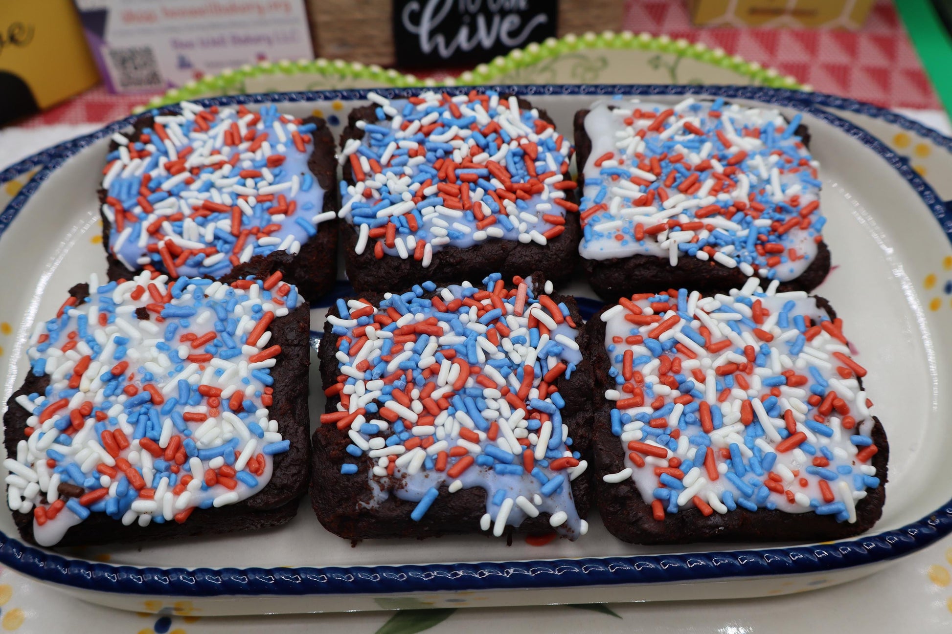 Gluten Free Brownies, Fudgie, Dairy Free, Vegan, Egg Free, Soy Free, Peanut Free, Red White Blue Desserts, July 4th Celebration, Patriotic
