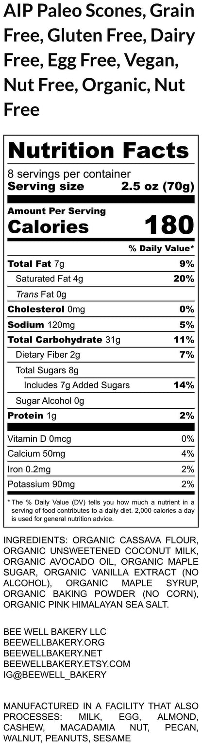 AIP Paleo Scone, Gluten free, Grain Free, Dairy Free, Vegan, Soft baked, Nut Free, Low FODMAP, Low Sugar, Christmas in July, Birthday Gifts