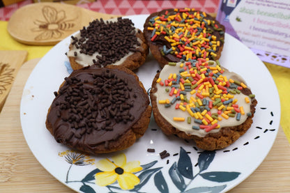 Gluten Free Protein Cookies, Iced, Sugar Free, Vegan, Gluten Free, Dairy Free, Nut Free, Allergy Friendly Bakery, Fitness Gifts, Low Carb