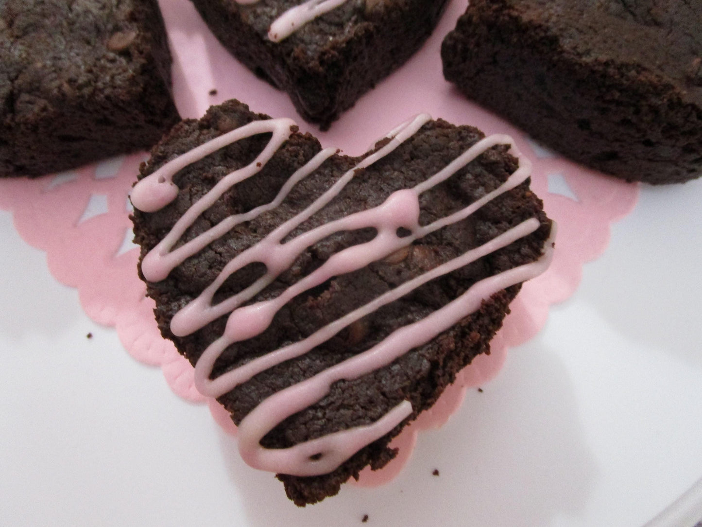 Gluten Free Brownies, Fudgie, Dairy Free, Vegan, Egg Free, Nut Free, Heart Shapes, Anniversary Gifts, Love, Wedding Desserts, Low Fat Snacks