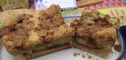 Sourdough Coffee Crumb Cake, Gluten Free, Dairy Free, Egg Free, Vegan, Nut Free, Birthday Gift, Cinnamon Swirl, Yeast Free, Holiday Dessert