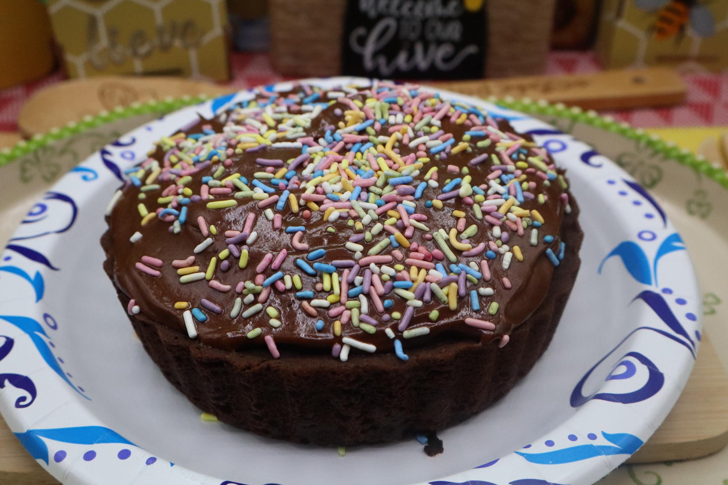 Birthday Cake, Sugar Free, Individual 7 inch, Gluten Free, Dairy Free, Vegan, Nut Free, Soy Free, Vanilla, or Chocolate, Natural Sprinkles