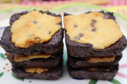 Sugar Free Brookie Brownies, Gluten Free, Dairy Free, Egg Free, Vegan, Nut Free, Organic Dessert Bar, School Safe, Birthday Gift, Low Fat