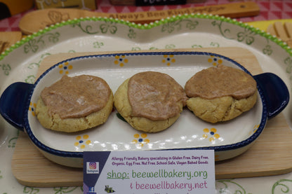 Gluten Free Pumpkin Spice Iced Butter Sugar Cookies, Dairy Free, Vegan, Peanut Free, Allergy friendly, Fall Snacks, Holiday Gift, Halloween