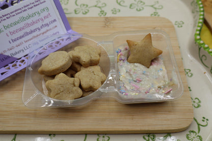 Gluten Free, Dunk a Roo's, Dairy Free Cookie & Frosting, Vegan, Egg free, Nut Free, Natural Sprinkles, Birthday Cake, Back to School Snacks
