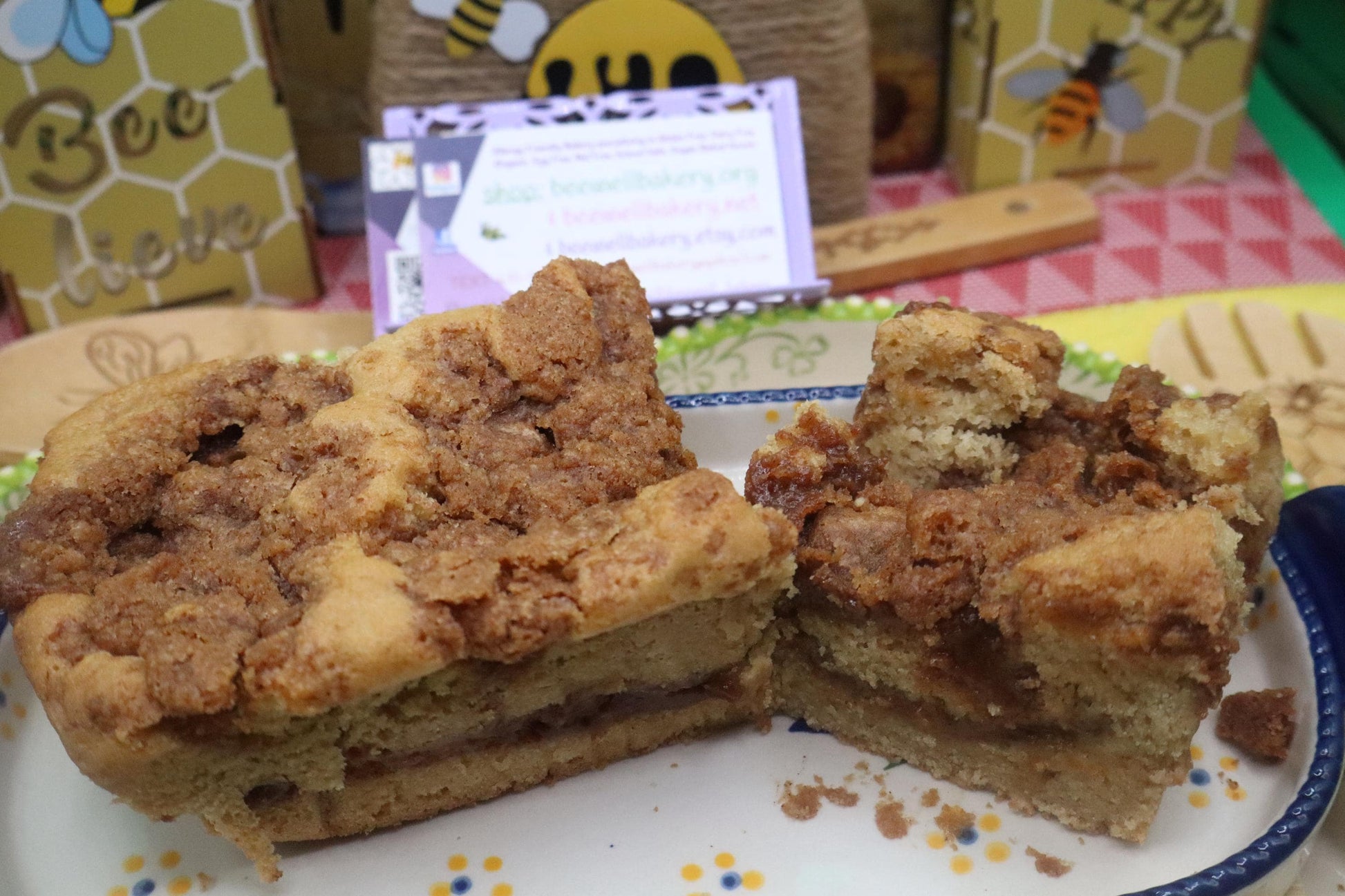 Sourdough Coffee Crumb Cake, Gluten Free, Dairy Free, Egg Free, Vegan, Nut Free, Birthday Gift, Cinnamon Swirl, Yeast Free, Holiday Dessert