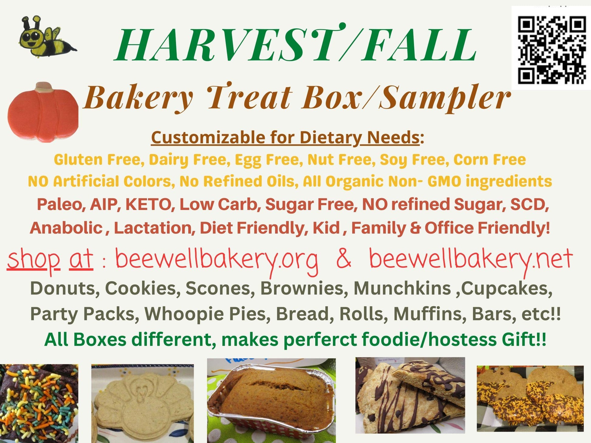 Gluten Free Sampler, Bakery Box, Summer Sweets, Dairy Free, Vegan, Sugar Free, Keto, High Protein, AIP Paleo, Cookies, Brownie, Donut, Cake